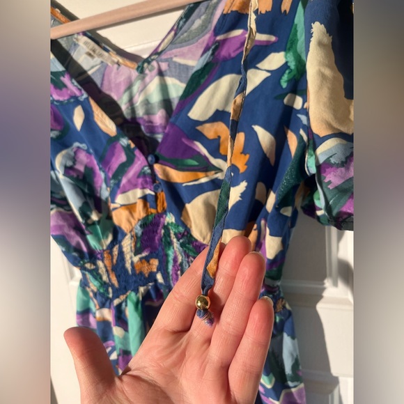 NWOT Anthropologie Abel the Label Maxi Dress Flower Print V-neck Medium - Picture 7 of 7